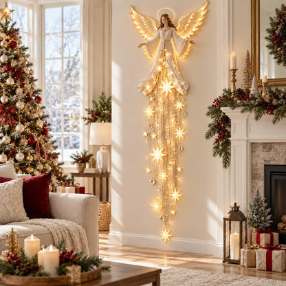 🎁Last Day 49% OFF - ✨Guardian Angel Starfall Cascade™ – Lighted Faith & Blessing Christmas Wall Decor✨