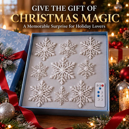 ❄️ LED Snowflake Wall Lights | 🎄3D Christmas Snowflake Decor with blue-white lighting, remote control & magical indoor holiday atmosphere ✨