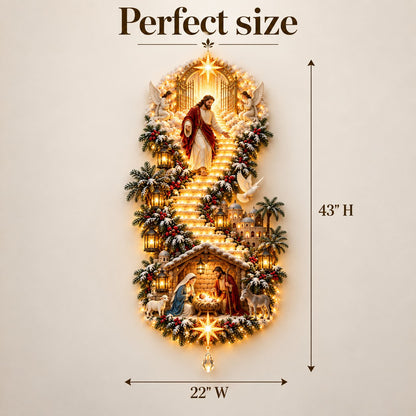 (🎁Last Day 49% OFF)✝️✨Jesus Light of Heaven Christmas Wall Hanging