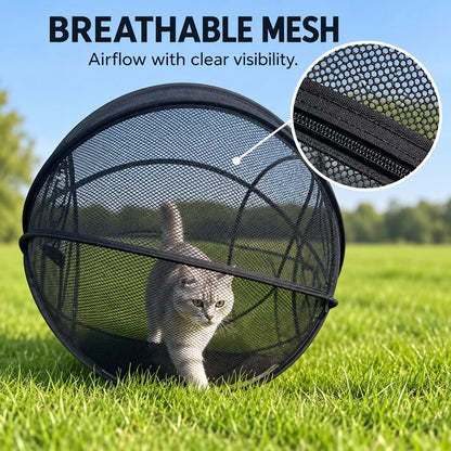 🐱🌿 FreshAir Cat HavenTM – Pop-Up Mesh Playpen