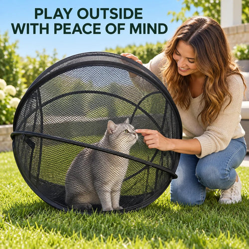 🐱🌿 FreshAir Cat HavenTM – Pop-Up Mesh Playpen